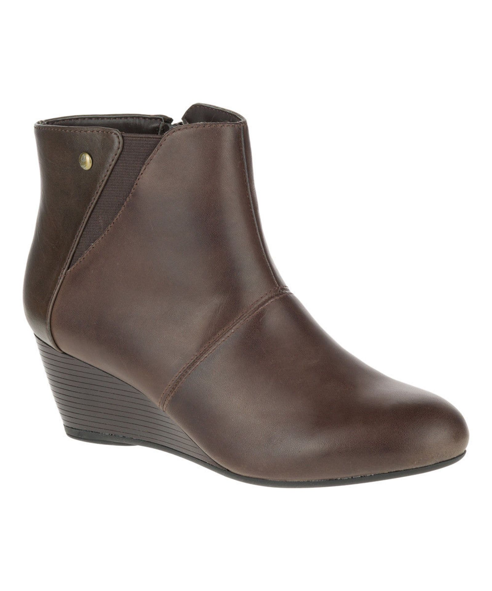 Hush Puppies Dark Brown Poised Rhea Leather Ankle Boot (Uk Size 3.5:Us Size 5.5) (New with box) [