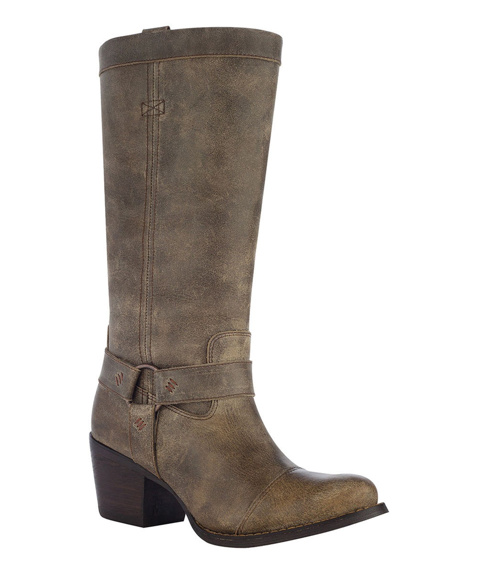 Durango, Gray Low Buckle Leather Boot - Women's, UK Size 7/US 9/EUR 41 (New with box) [Ref: