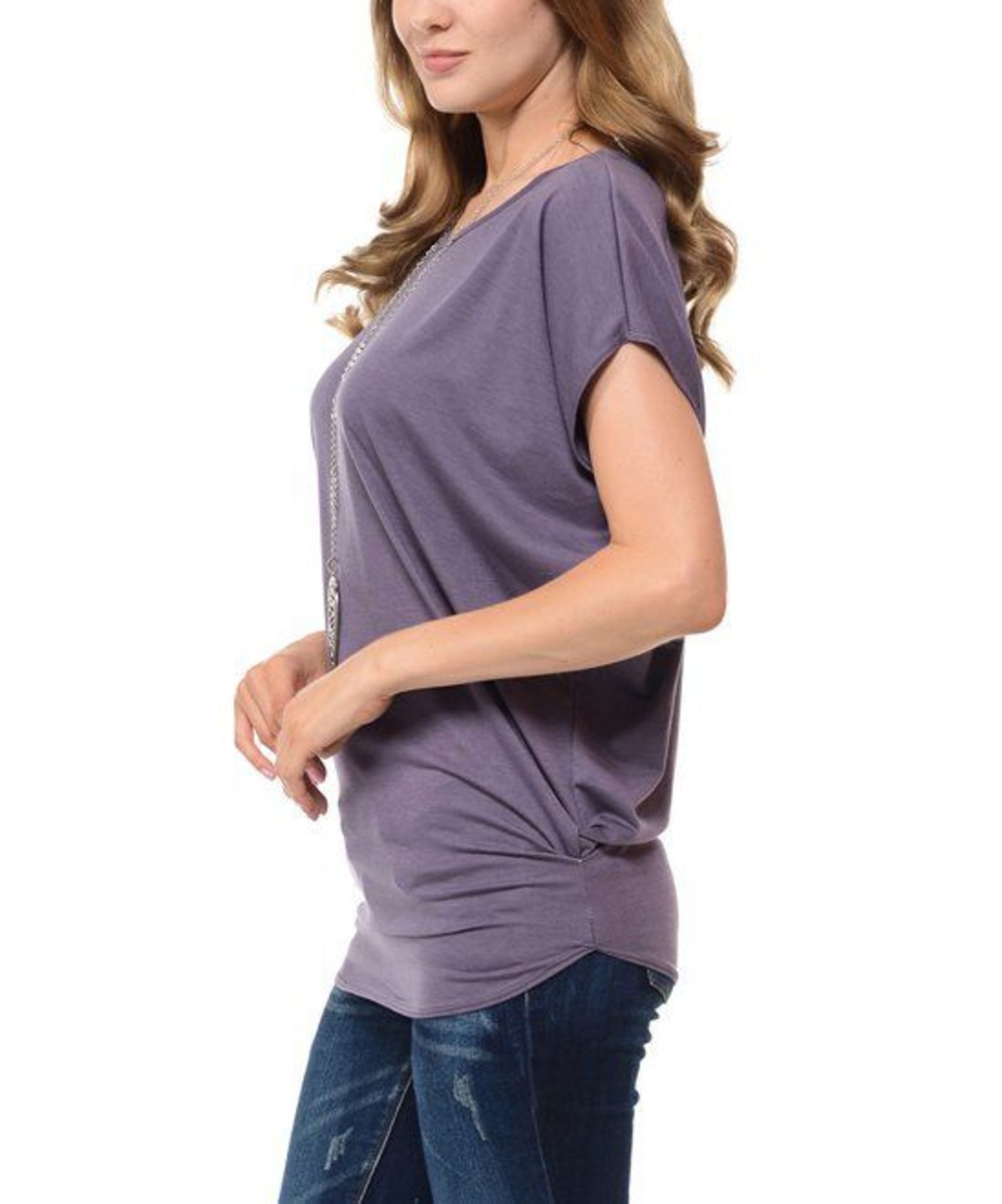 Cool Melon Dusty Purple Cinch-Waist Dolman Top - Plus (Uk 26/28:Us 22/24) (New with tags) [Ref: - Image 2 of 3
