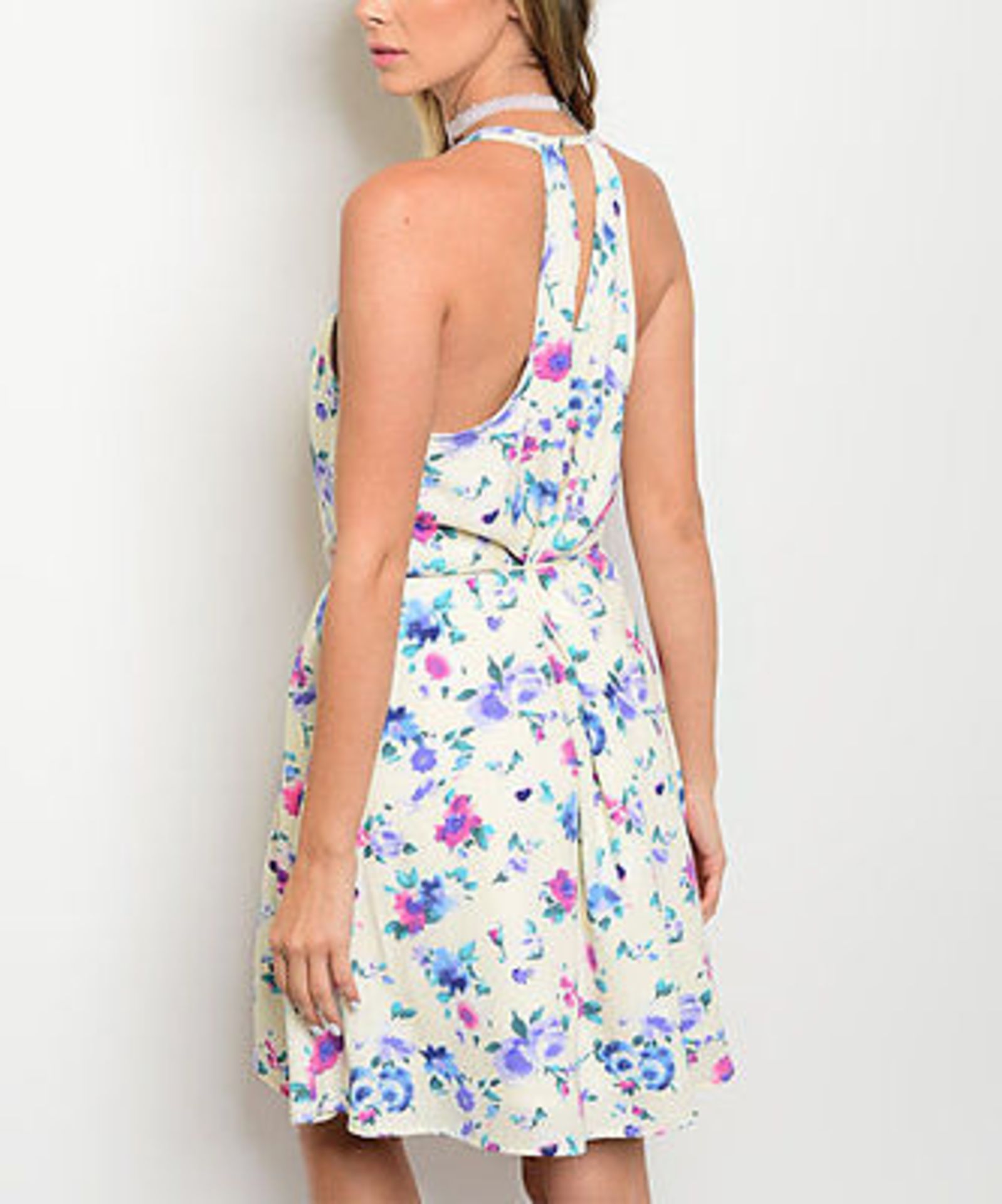Forever Lily Ivory Floral Sleeveless Dress (US 12/UK 16/EU 44) (New with tags) [Ref: 45100473- T- - Image 2 of 2
