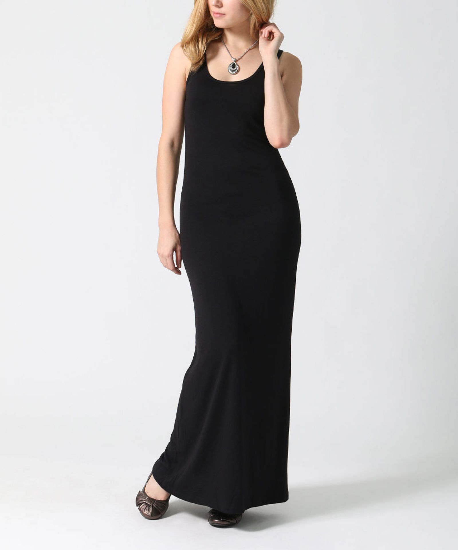Black Sleeveless Maxi Dress, US Size Medium/UK Size 12 (New with tags) [Ref: 45248598- T-9]
