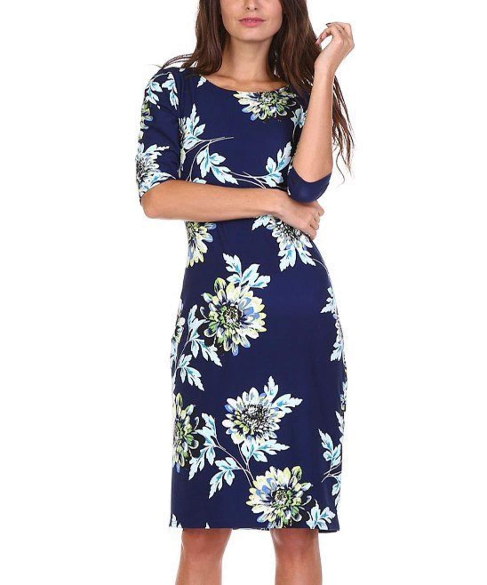 LARA Fashion Navy & White Floral Midi Dress (Uk Size 4-8:Us Size 0-4) (New with tags) [Ref: - Image 2 of 3