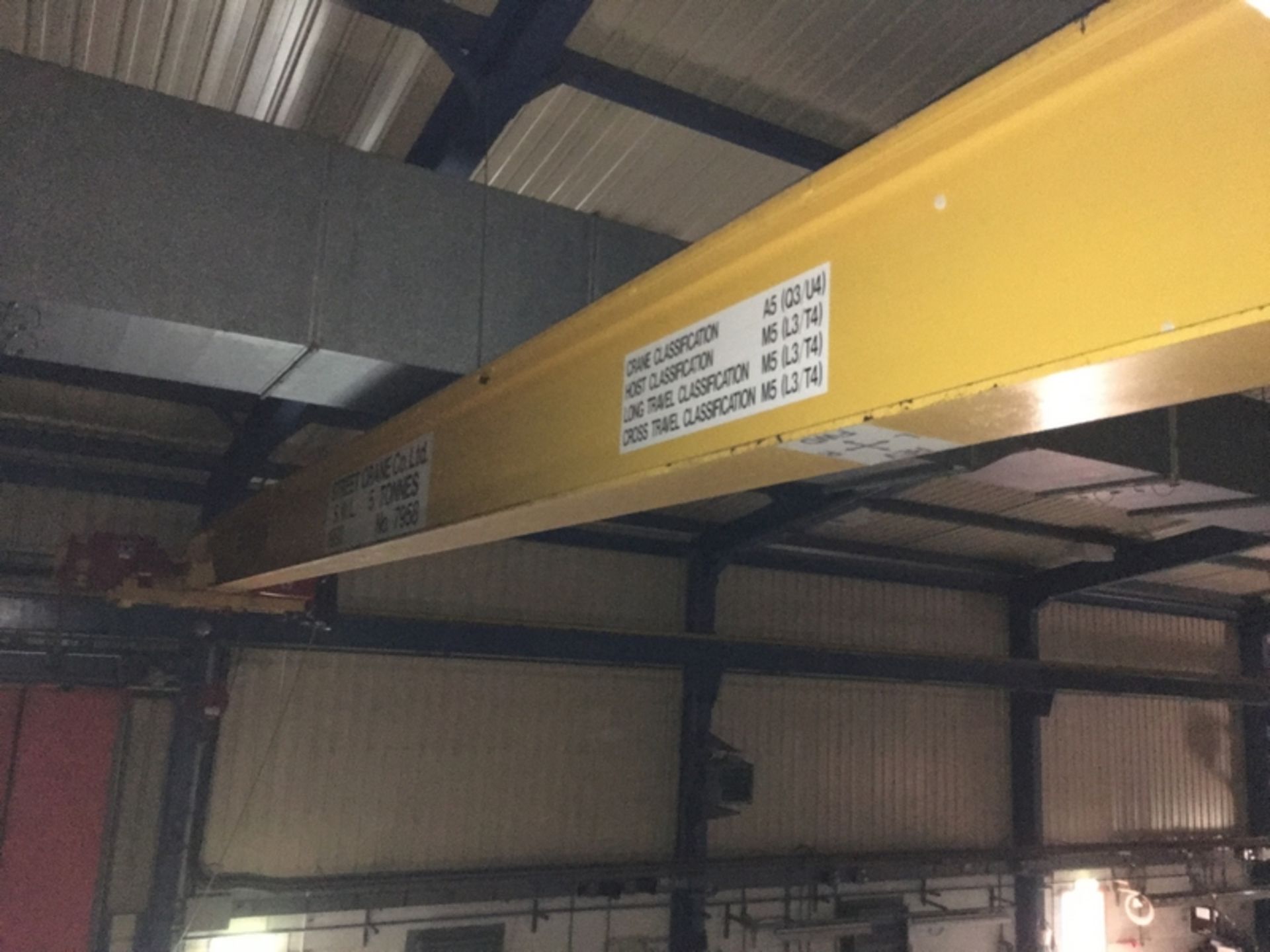 1992 Street Crane Co 5 tonne Overhead Underhung Gantry Crane - Image 5 of 11