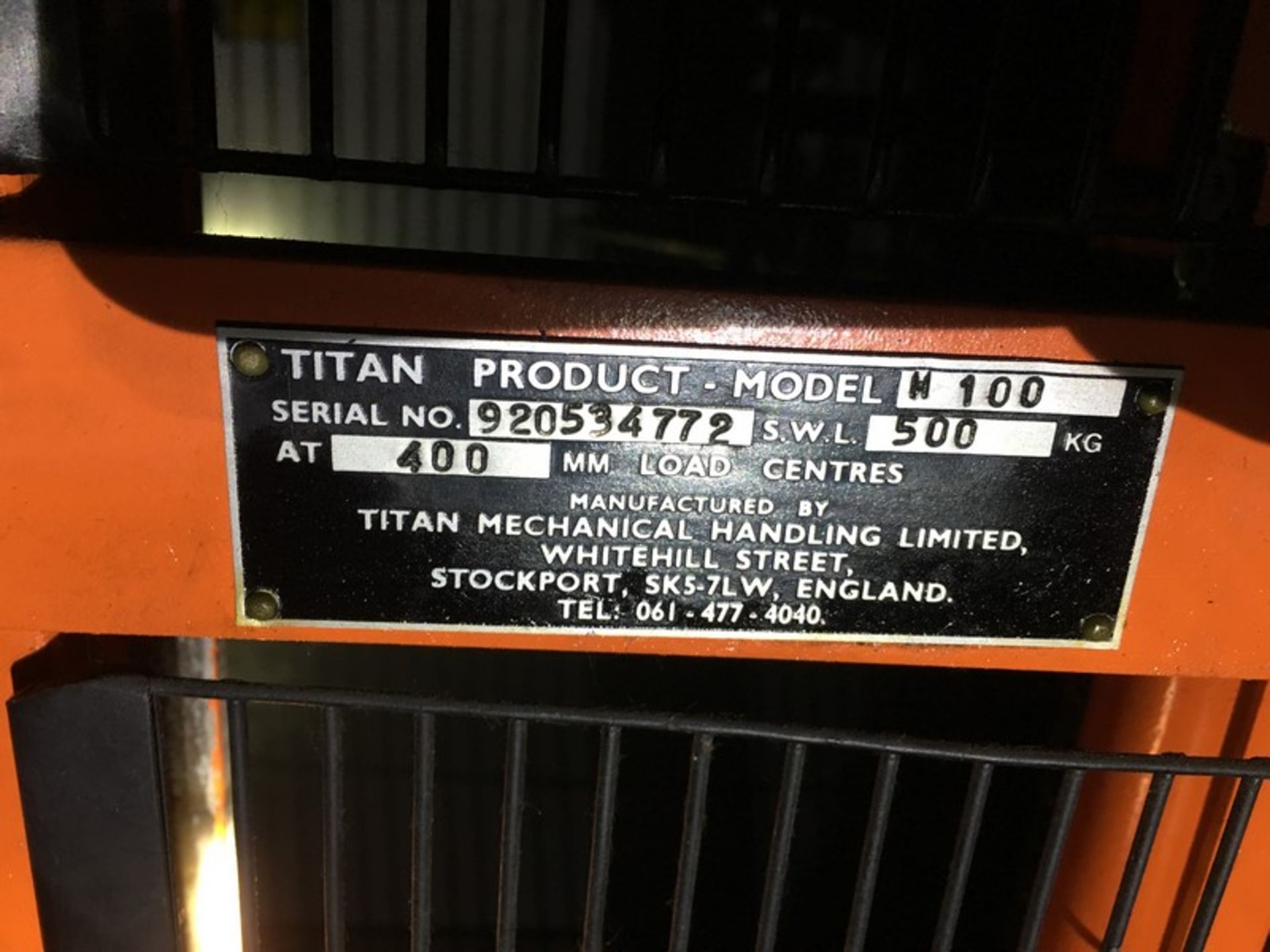 Titan HV100 500kg Manual Forklift - Image 3 of 4