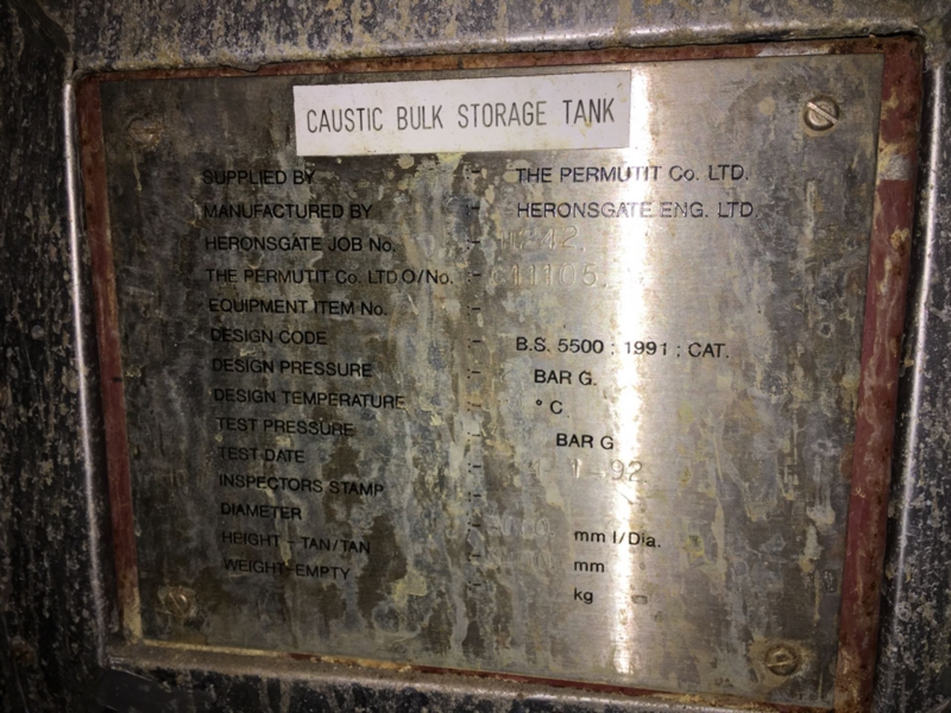 WTP Caustic Soda Storage Tank - Image 2 of 4