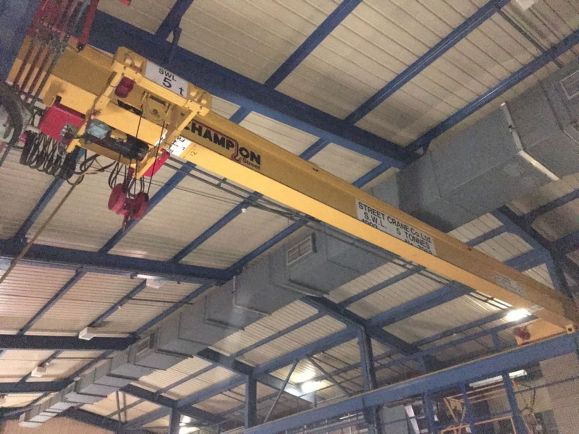 1992 Street Crane Co 5 tonne Overhead Underhung Gantry Crane - Image 2 of 11