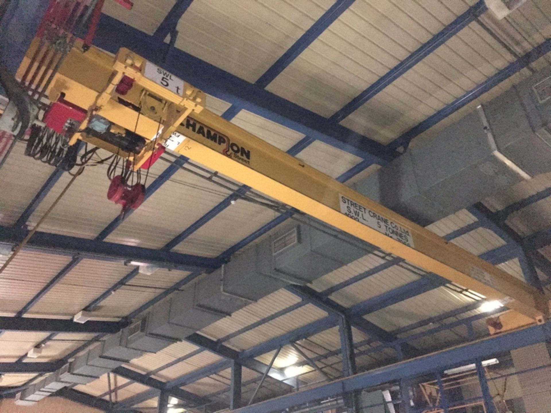 1992 Street Crane Co 5 tonne Overhead Underhung Gantry Crane - Image 11 of 11