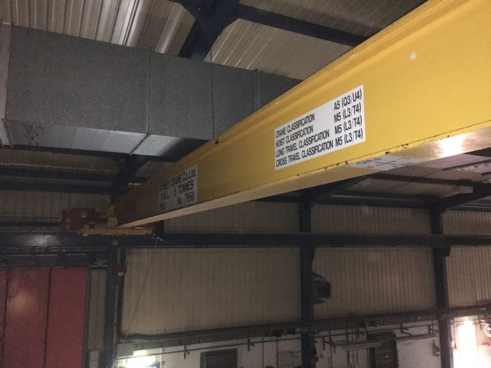 1992 Street Crane Co 5 tonne Overhead Underhung Gantry Crane - Image 7 of 11