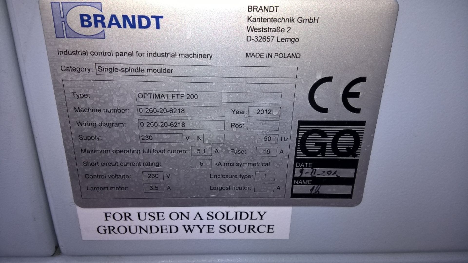 Brandt Optimat FTF 200 Corner rounding unit, with buffer - Image 5 of 6