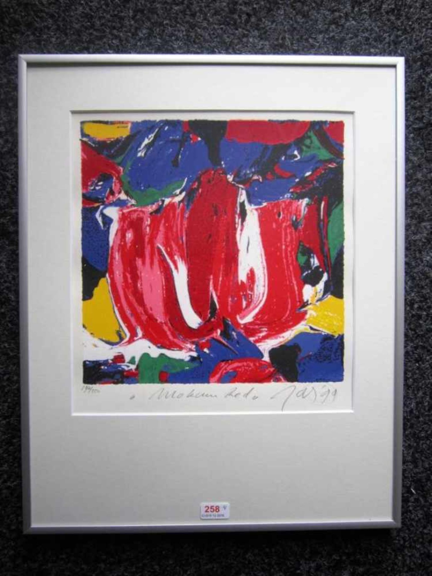 Jas 'Mokum red' lithografie, ges. en gedat.'99, 194/250, 32x30cm