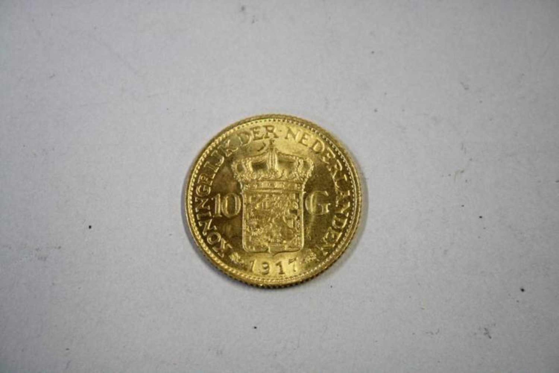 Gouden munt Wilhelmina, 10 krt 1917