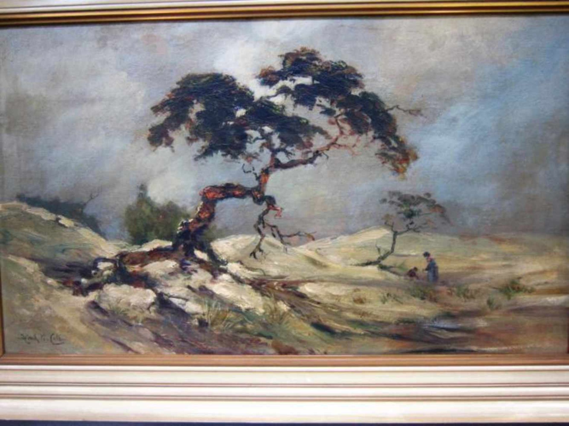 Henk ten Cate 'Landschap' schilderij op paneel, ges. 36x60cm (classical painting, signed, board)