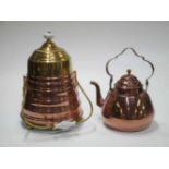 Koperen doofpot en ketel Extinguisher and kettle in copper