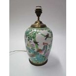 Chinese vaas, vermaakt tot lamp, 48cm