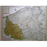 Topografische kaart van het graafschap Vlaanderen, Artois en Henegouwen, Isaak Tirion, 29x34cm