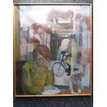 Hans Heeren (1926- 2016) 'Bij de Koepoort' schilderij op doek, 90x75cm