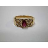 Ring met robijn en briljanten, maat 18