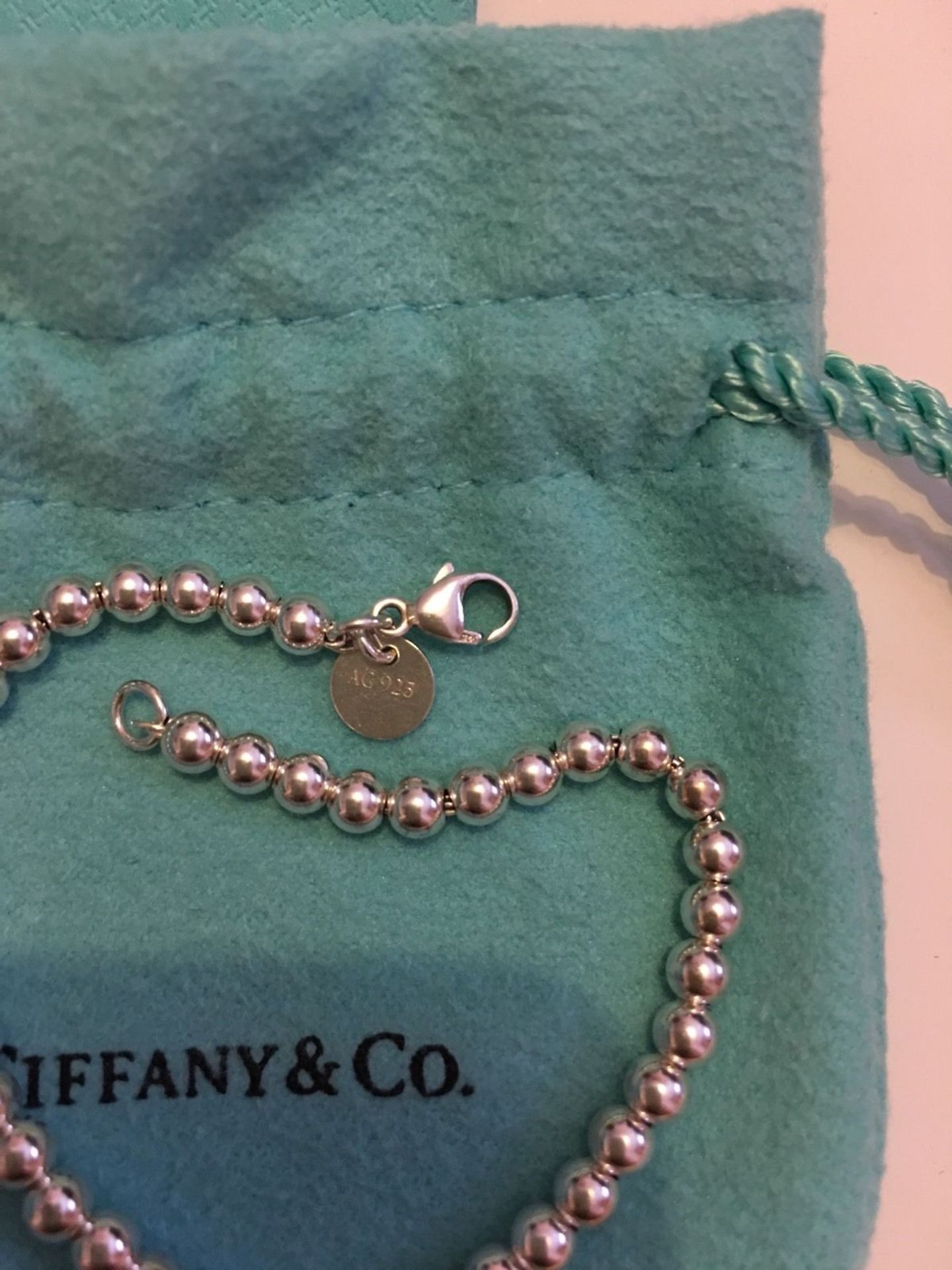 Tiffany And Co Return To Tiffanys Bead Bracelet With Green Enamel Heart - Image 3 of 5