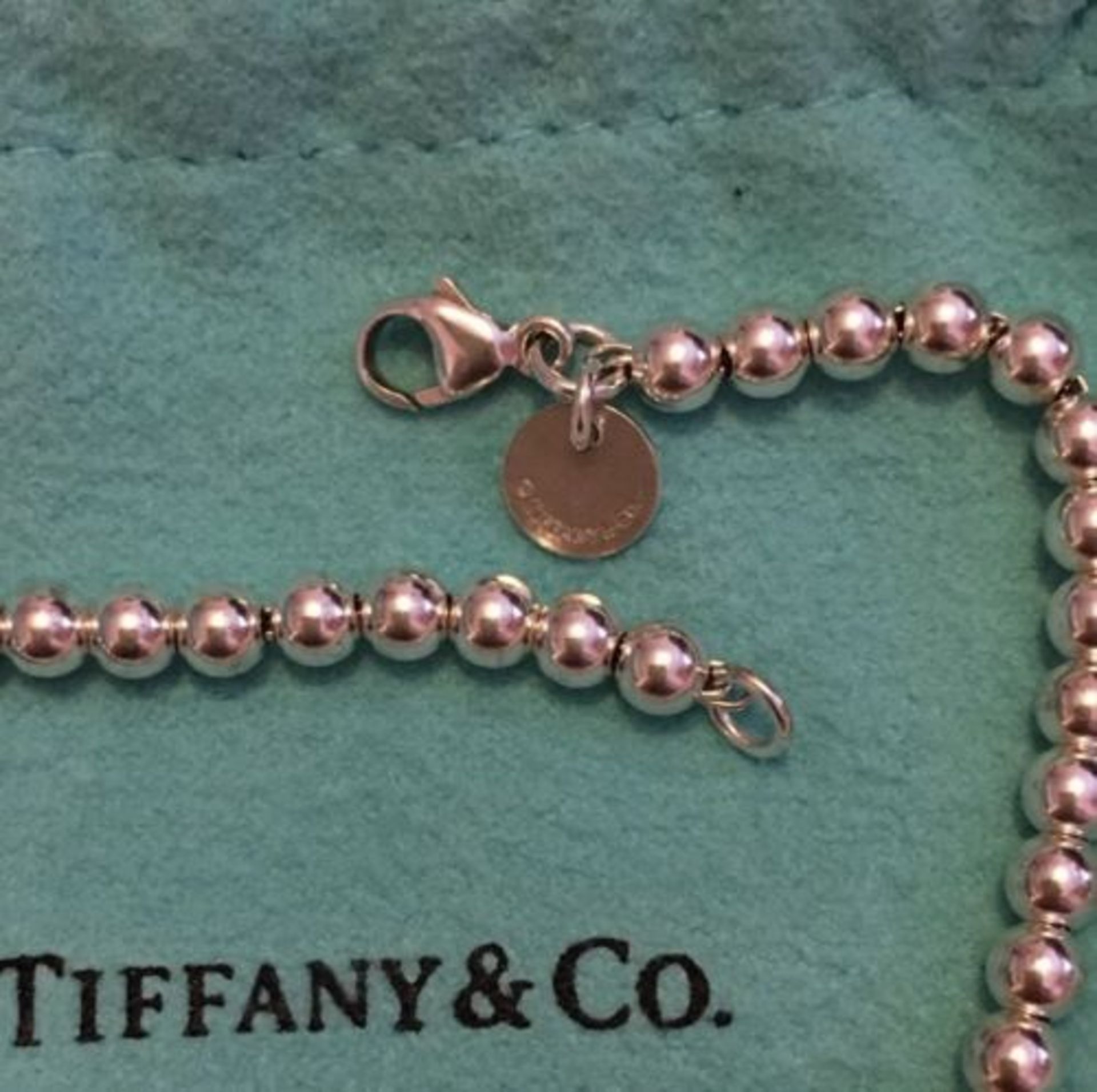 Tiffany And Co Return To Tiffanys Bead Bracelet With Green Enamel Heart - Image 4 of 5