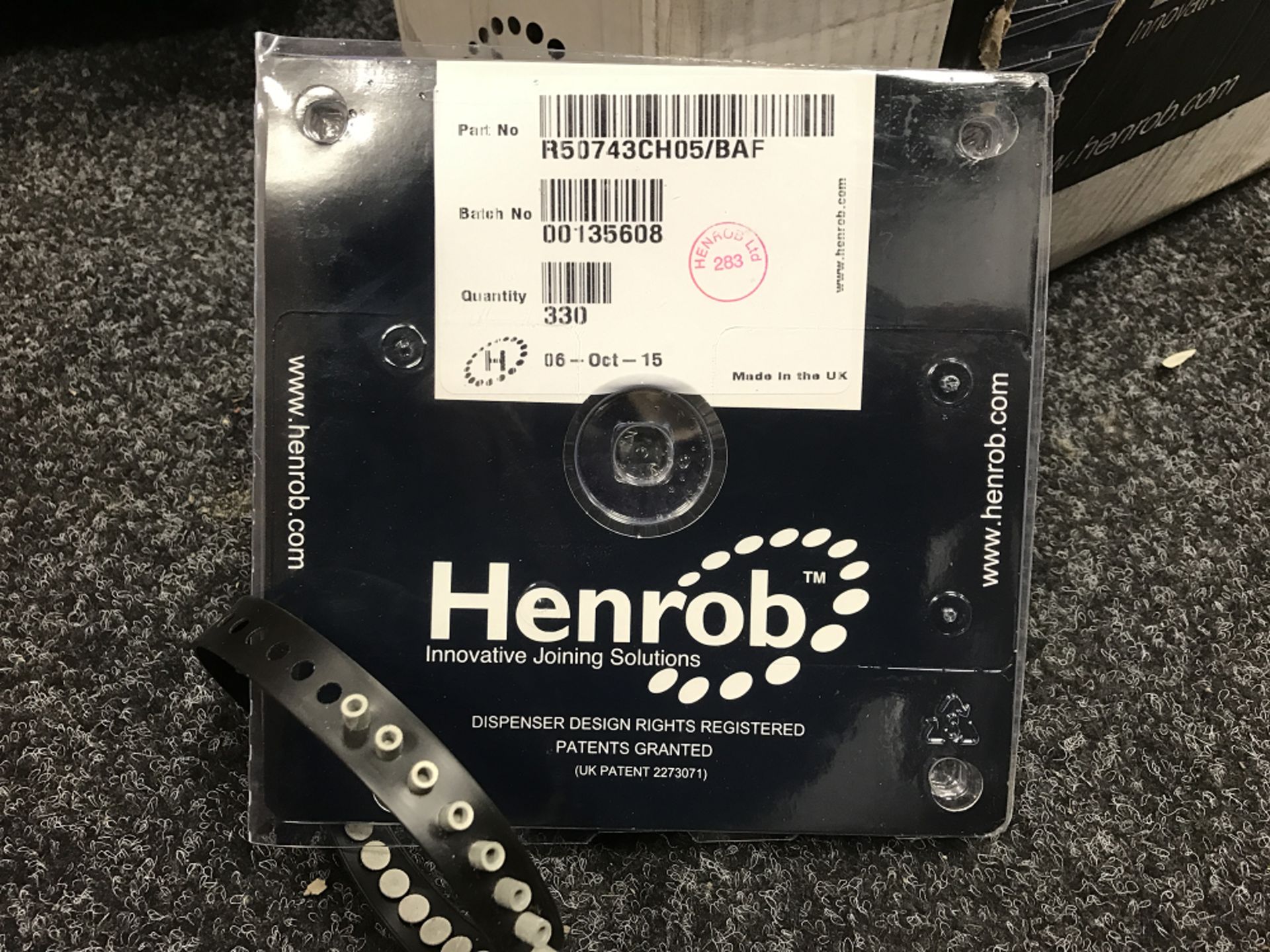 1 BOX OF 28 CARTRIDGES OF HENROB SELF PIERCE RIVITS, PART NO. 50743CH05/BAF - Image 2 of 2