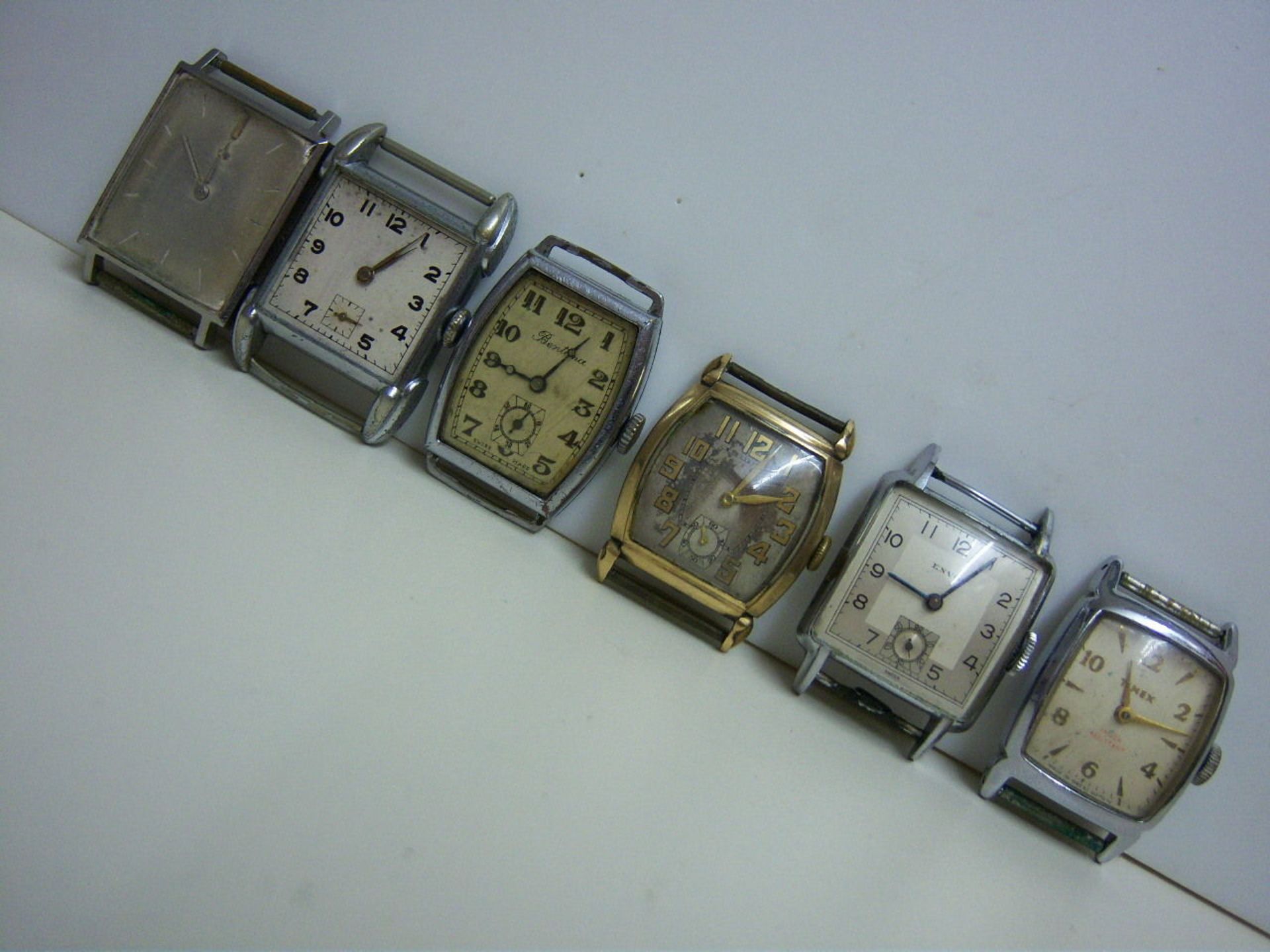 6 Classic Vintage Watches Buren-Rotary Bentima-Elgin-Envoy Timex