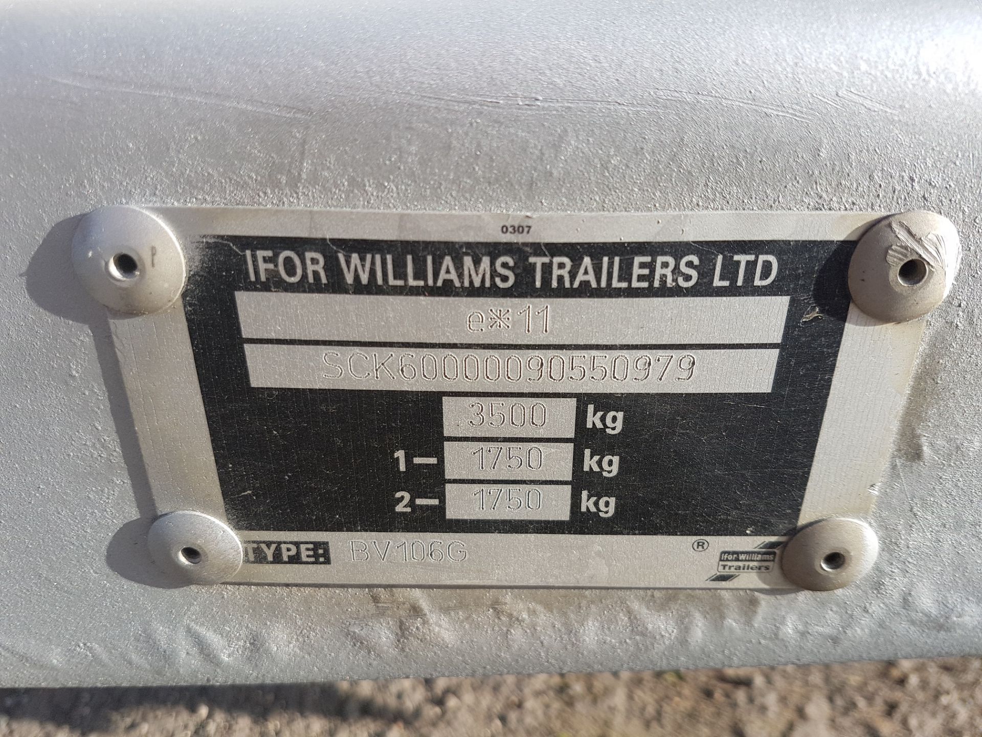 2009 IFOR WILLIAMS TWIN AXLE BV 106G BOX TRAILER 3.5 TONNE GROSS - Image 9 of 18
