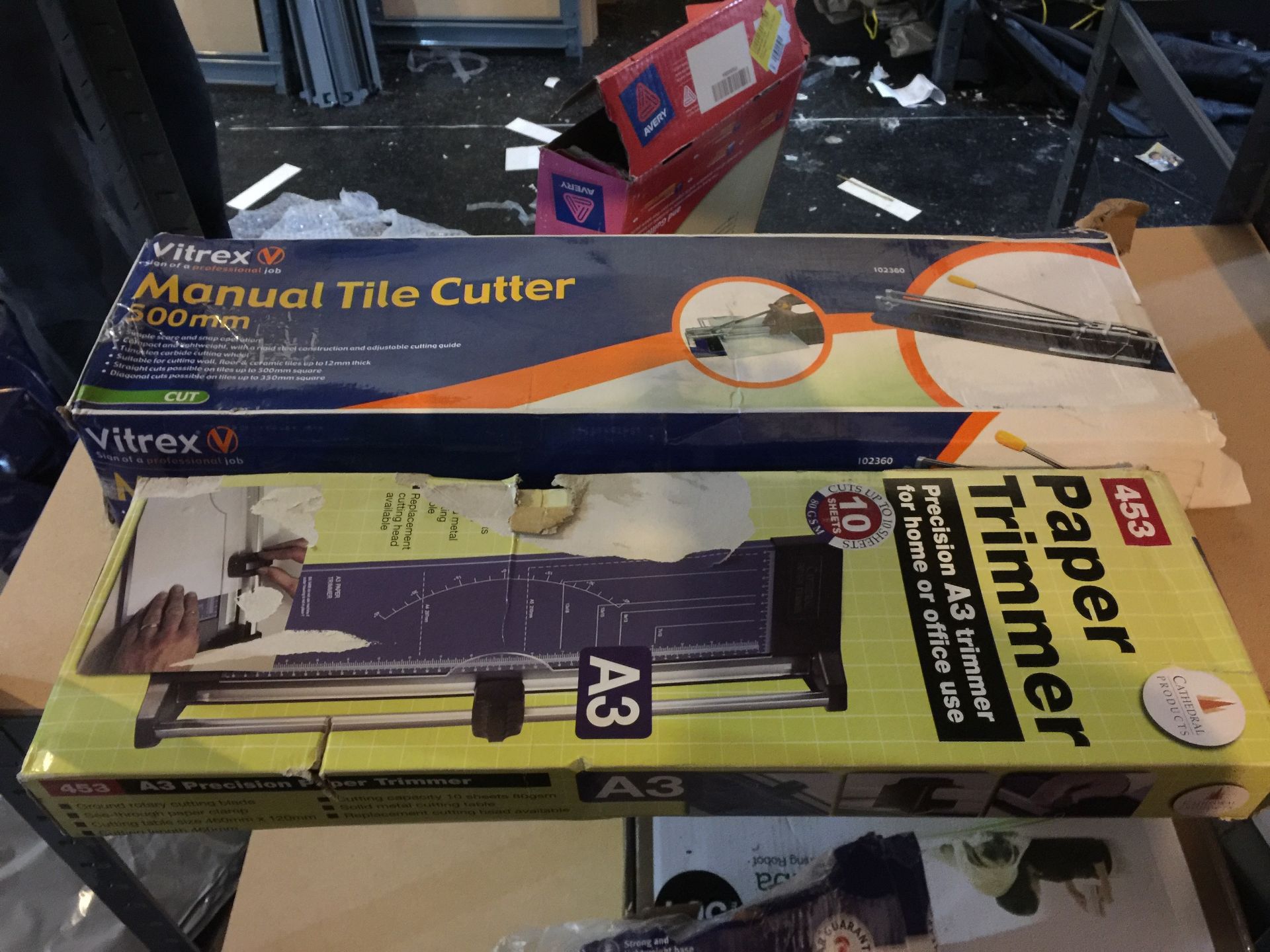 1 X MANUAL TILE CUTTER AND 1 X PAPER TRIMMER
