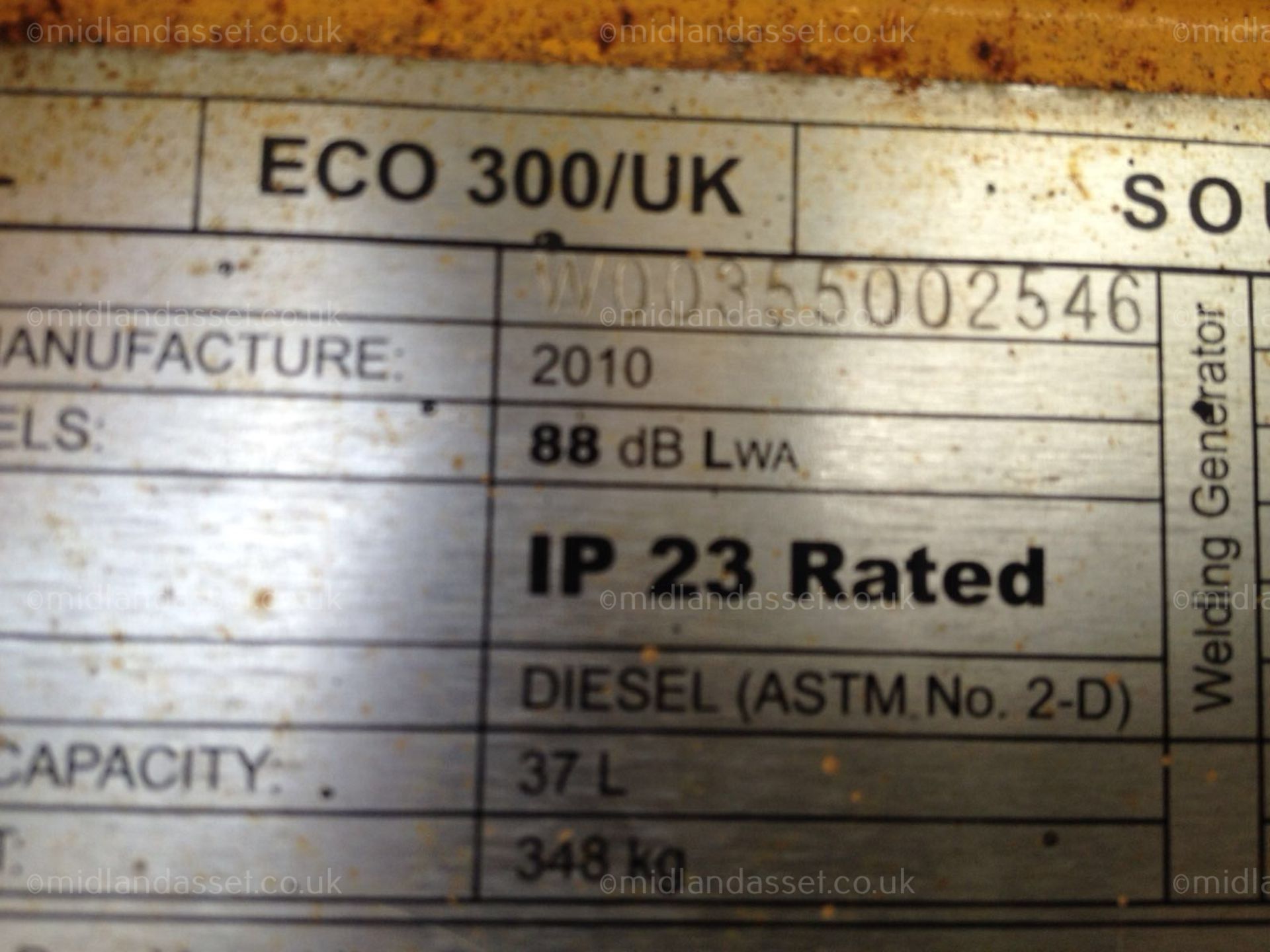 2010 SHINDAIWA ECO 300A DGW WELDER/GENERATOR - Image 7 of 7