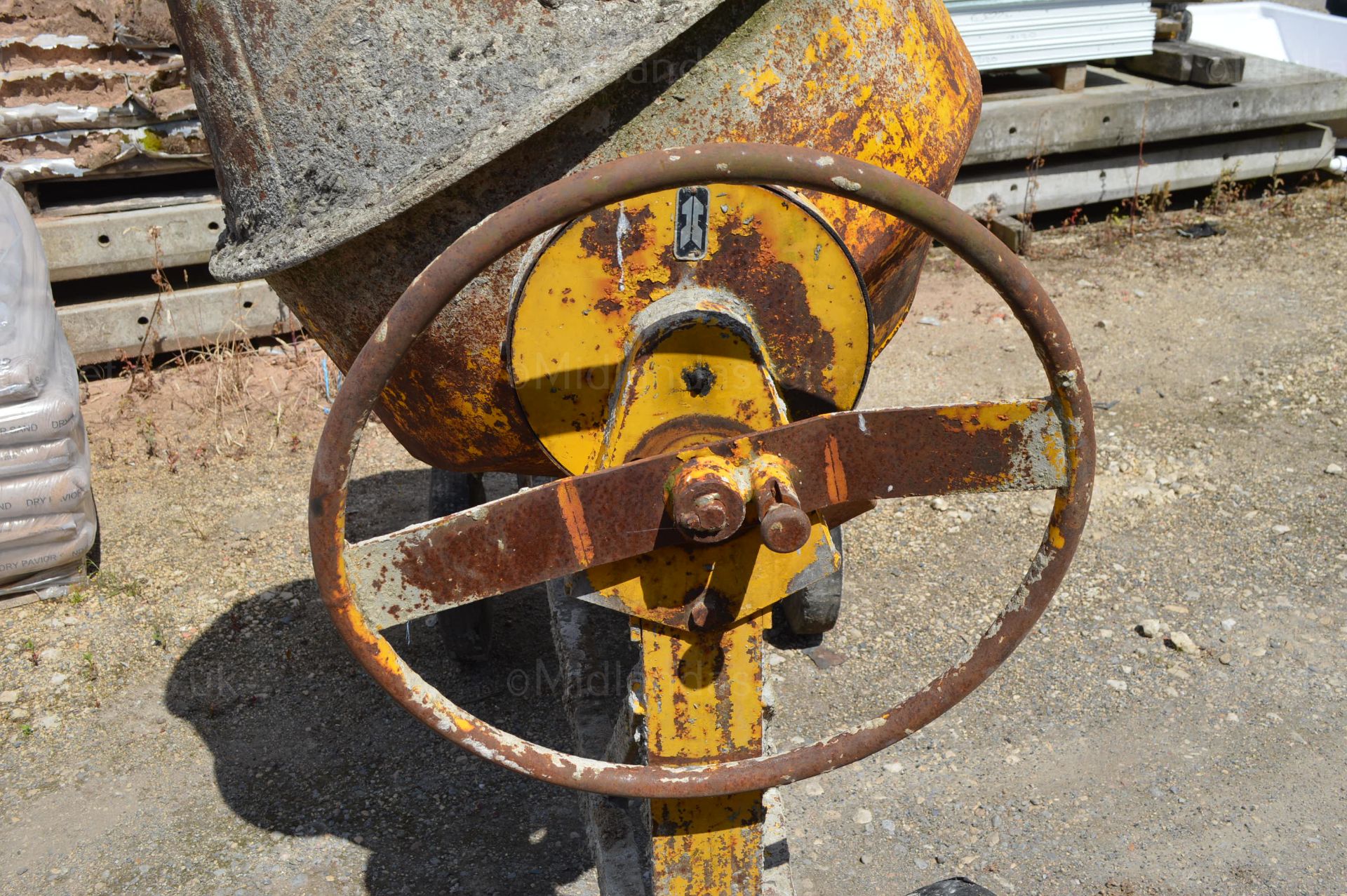 K - DIESEL CEMENT MIXER   PORTABLE DRUM ROTATES PROPERLY   COLLECTION FROM MARKHAM MOOR - Image 5 of 6