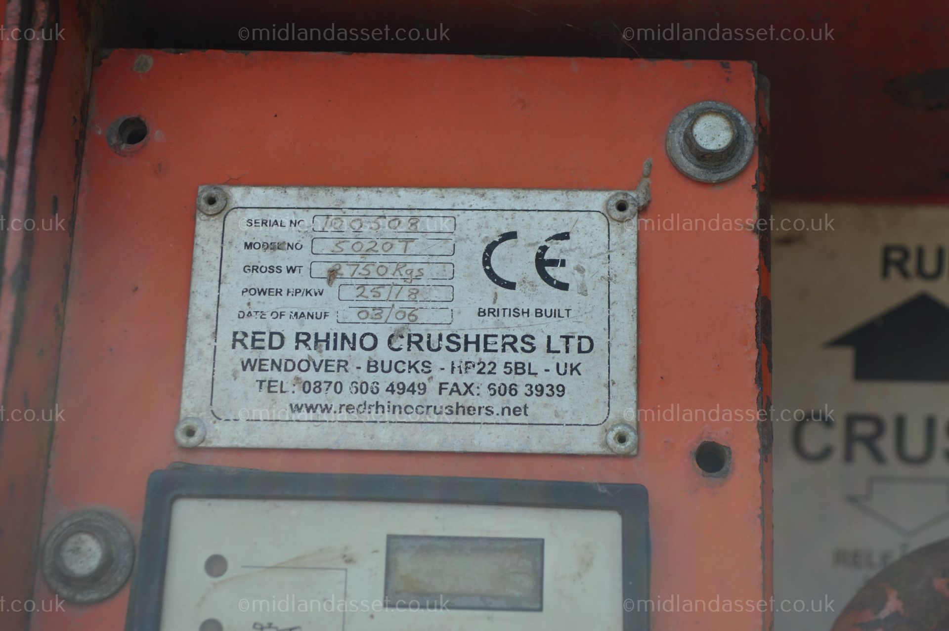 2006 RED RHINO CRUSHER 5020-T TRACKED *PLUS VAT* - Image 6 of 6