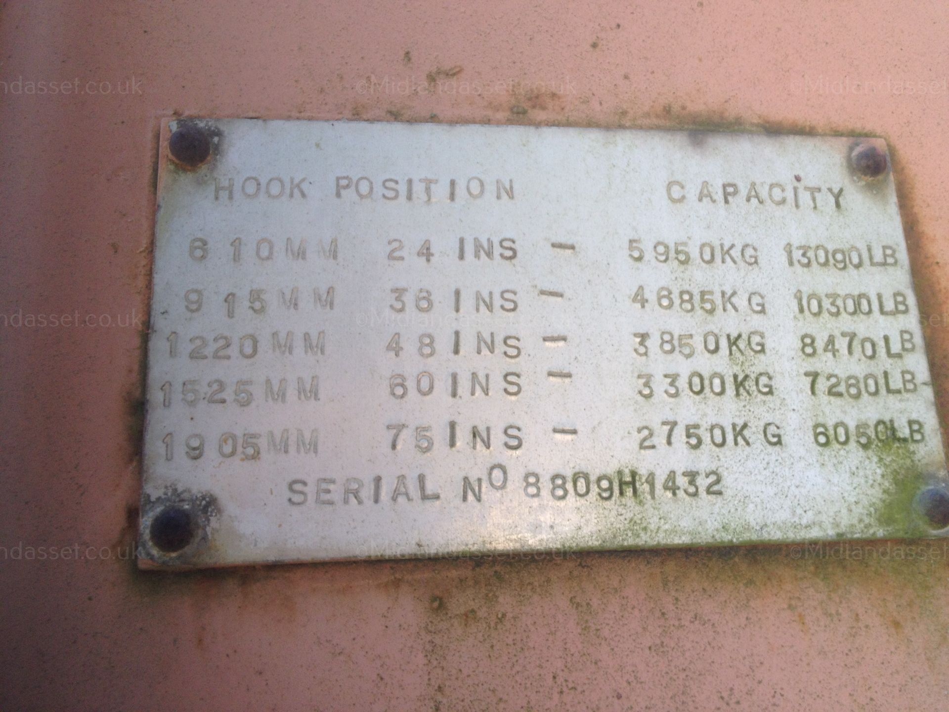 DS - BONSER 7 TONNE FORK TRUCK WITH JIB   CAPACITY: 7,000 kg MAXIMUM HOOK CAPACITY: 5950 - Image 8 of 8