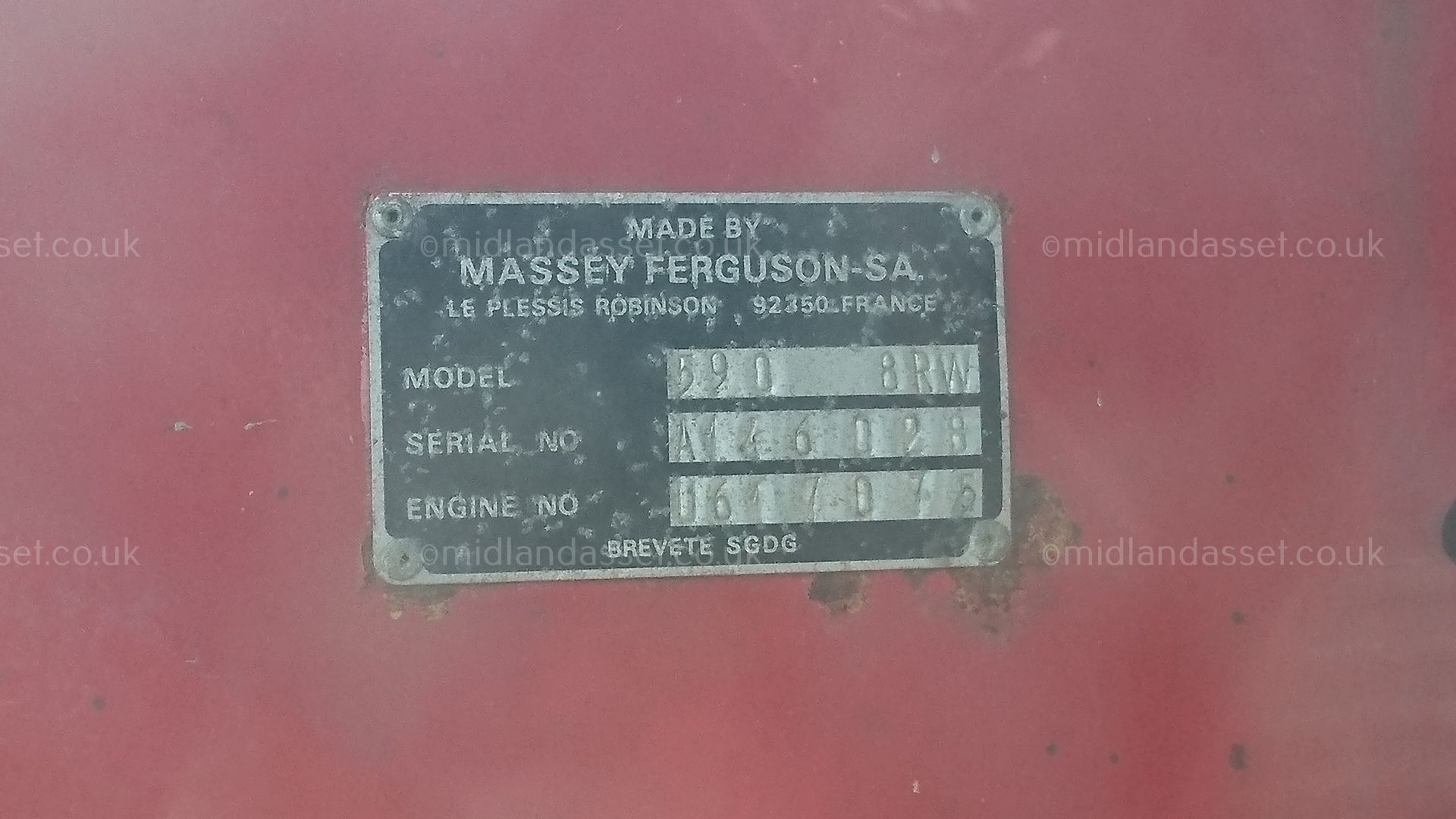 DS - MASSEY FERGUSON 590 4WD 204V TRACTOR   SHOWING 5,640 HOURS (UN-VERIFIED)   COLLECTION FROM - Image 8 of 10