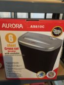 AURORA 6 SHEET CROSS SHEET SHREDDER WITH WASTEBIN AS610C NOT TESTED  OUR REF 273 COLLECTION FROM