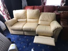X2 PREMIUM LEATHER RECLINER SETTEES, ALMOST NO USE - STILL PARTLY IN WRAPPING, NO RESERVE *NO VAT*