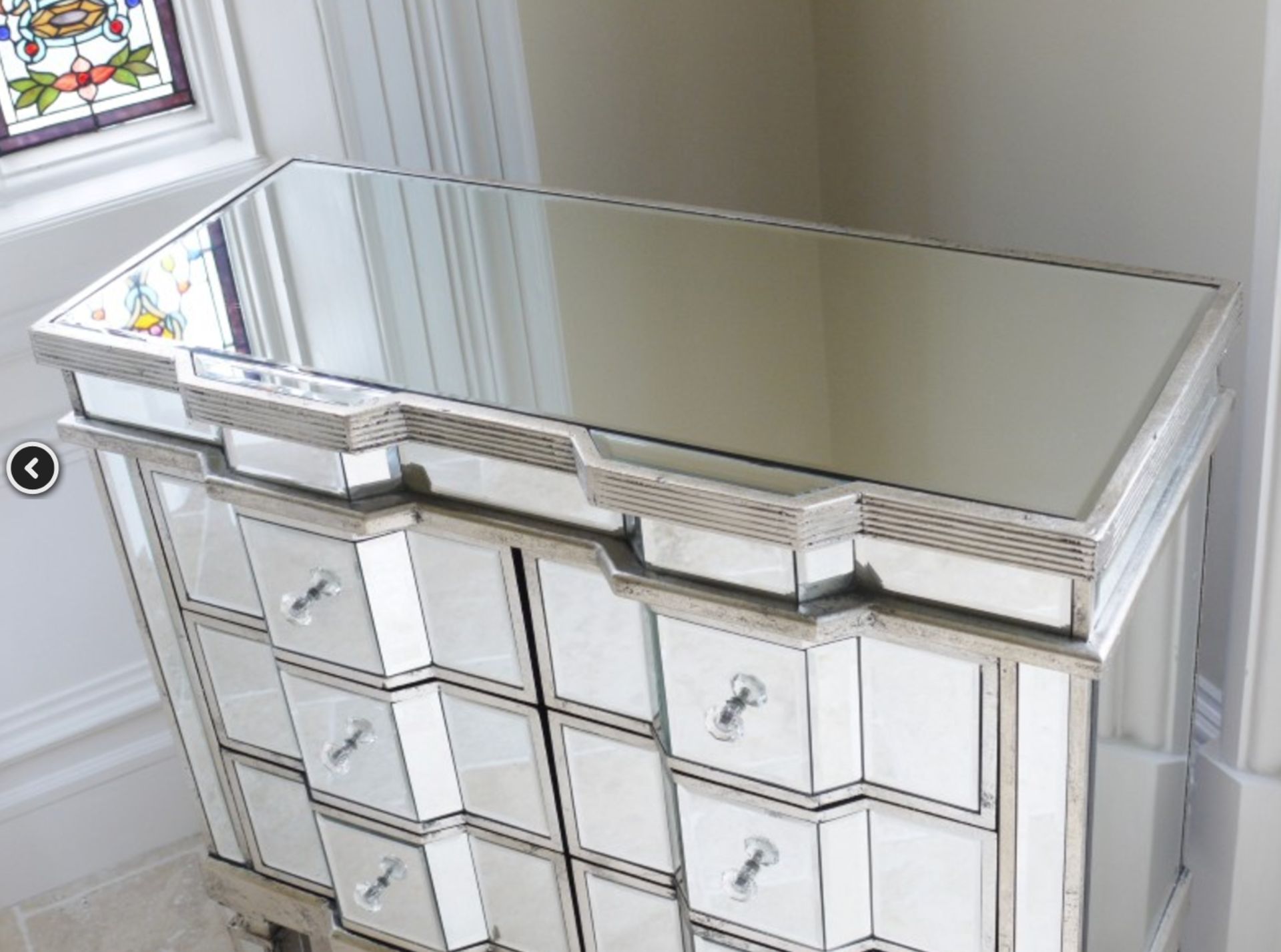 VENETIAN MIRRORED CHEST OF DRAWERS - BRAND NEW W: 82cm H: 82cm D: 36cm NATIONWIDE DELIVERY - Image 2 of 3