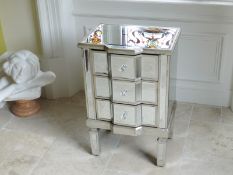 VENETIAN MIRRORED BEDSIDE TABLE - BRAND NEW W: 48CM  H: 74CM  D: 37CM NATIONWIDE DELIVERY AVAILABLE