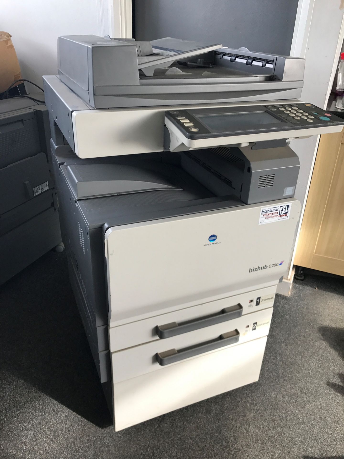 KONICA MINOLTA BIZHUB C250 ALL IN ONE PRINTER, NEEDS NEW IMAGING UNIT