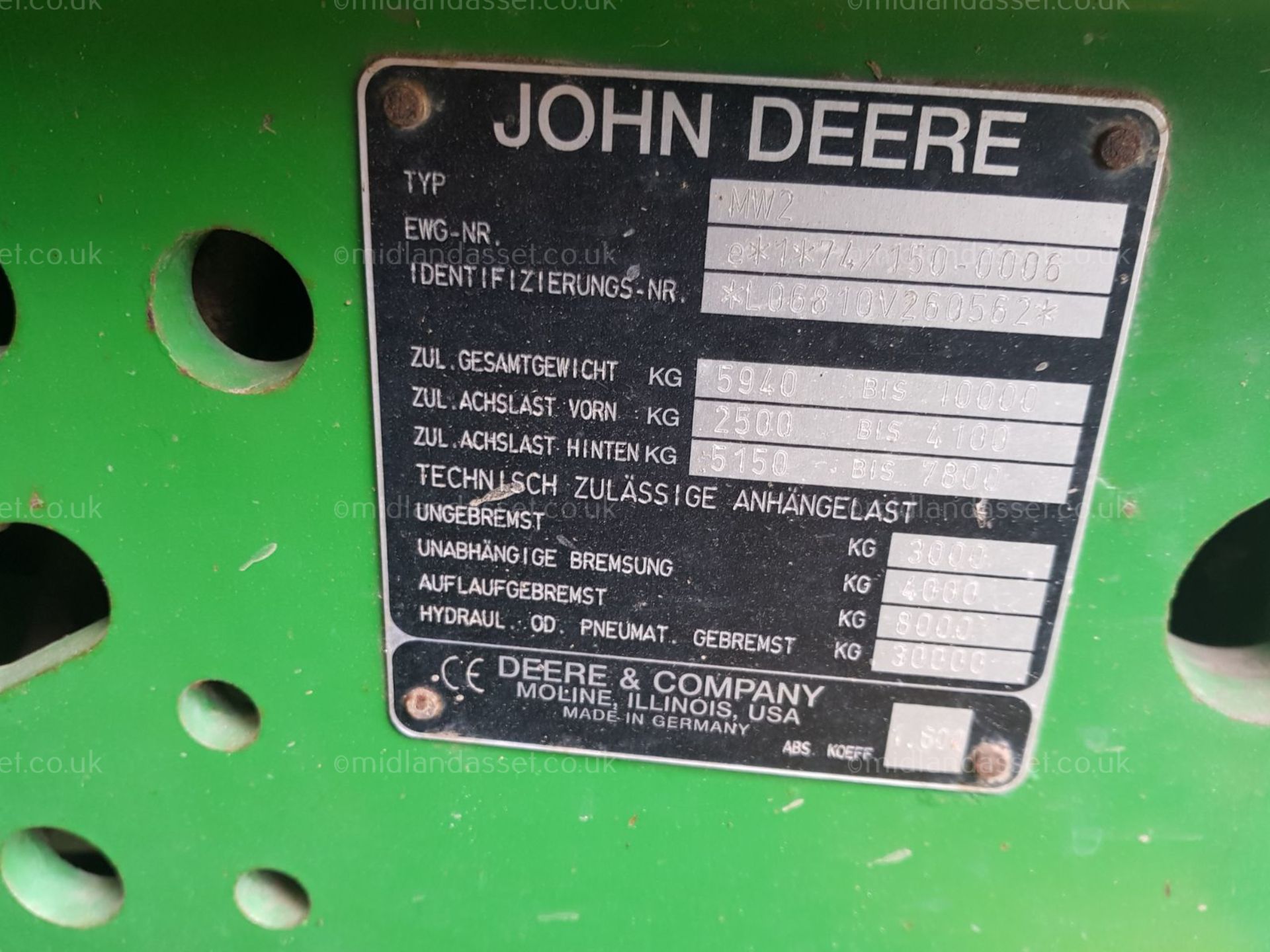 2001/W REG JOHN DEERE 6810 TRACTOR - Image 9 of 9