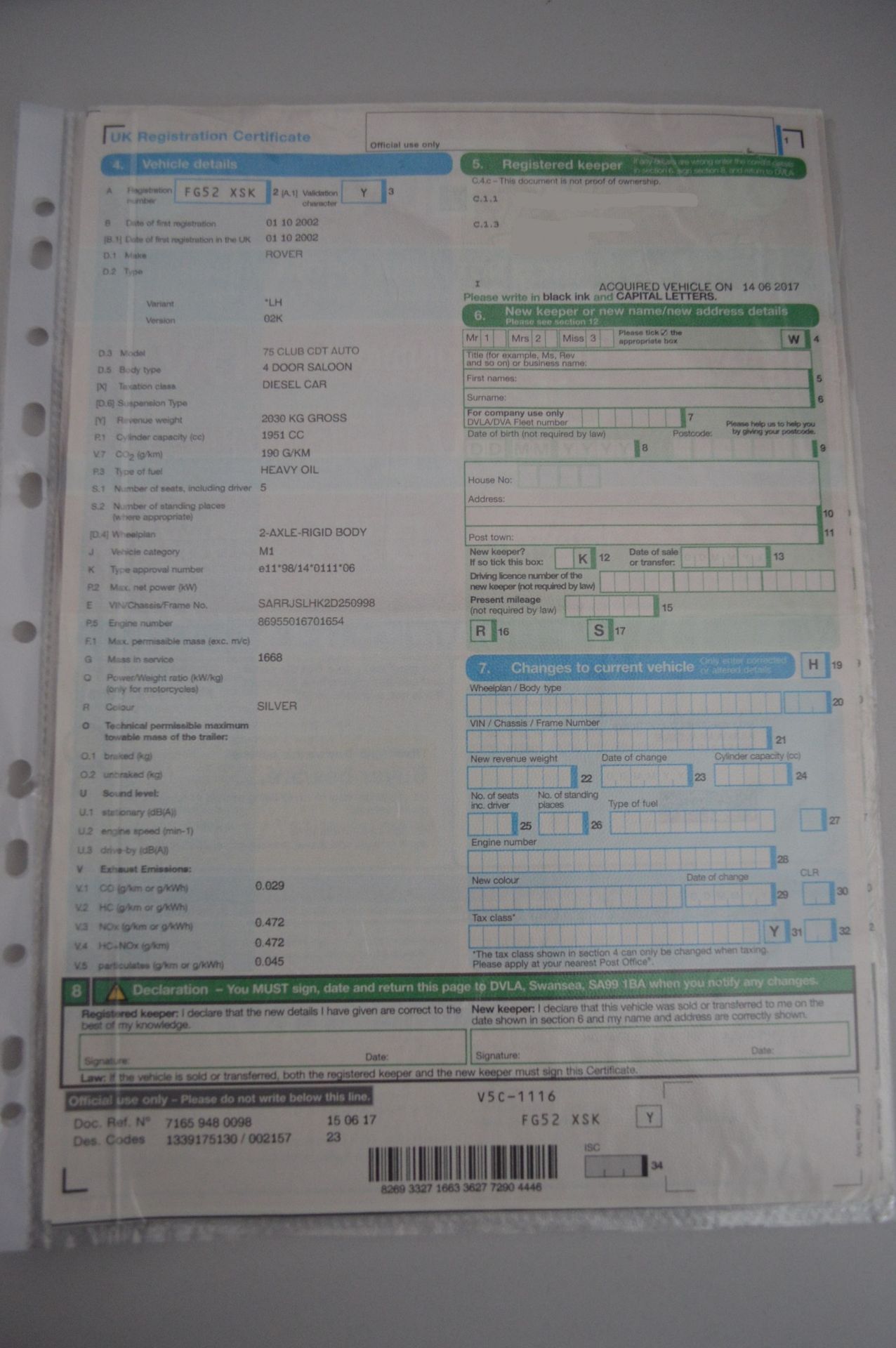 2002/52 REG ROVER 75 CLUB CDT AUTOMATIC 5 SPEED GEARBOX *NO VAT* - Image 16 of 16