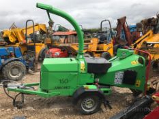 FAB CONDITION GREENMACH 150 ARBORIST WOODCHIPPER - TOWABLE - LIKE NEW CONDITION  VERY LOW HOURS -