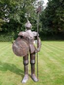 FULL SIZE / LIFE SIZE SUIT OF ARMOUR IN STEEL STATUE W: 85cm H: 244cm YES THAT'S 8FT MAX TO THE