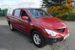 2009/59 REG SSANGYONG ACTYON 4WD SPORTS PICK-UP, SHOWING 1 FORMER KEEPER