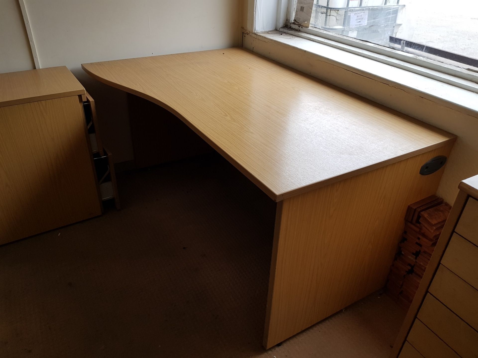 PINE EFFECT OFFICE DESK, OFFICE CLEARANCE *NO VAT*