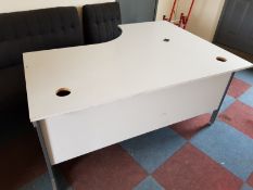 GREY CURVED OFFICE DESK, OFFICE CLEARANCE *NO VAT*