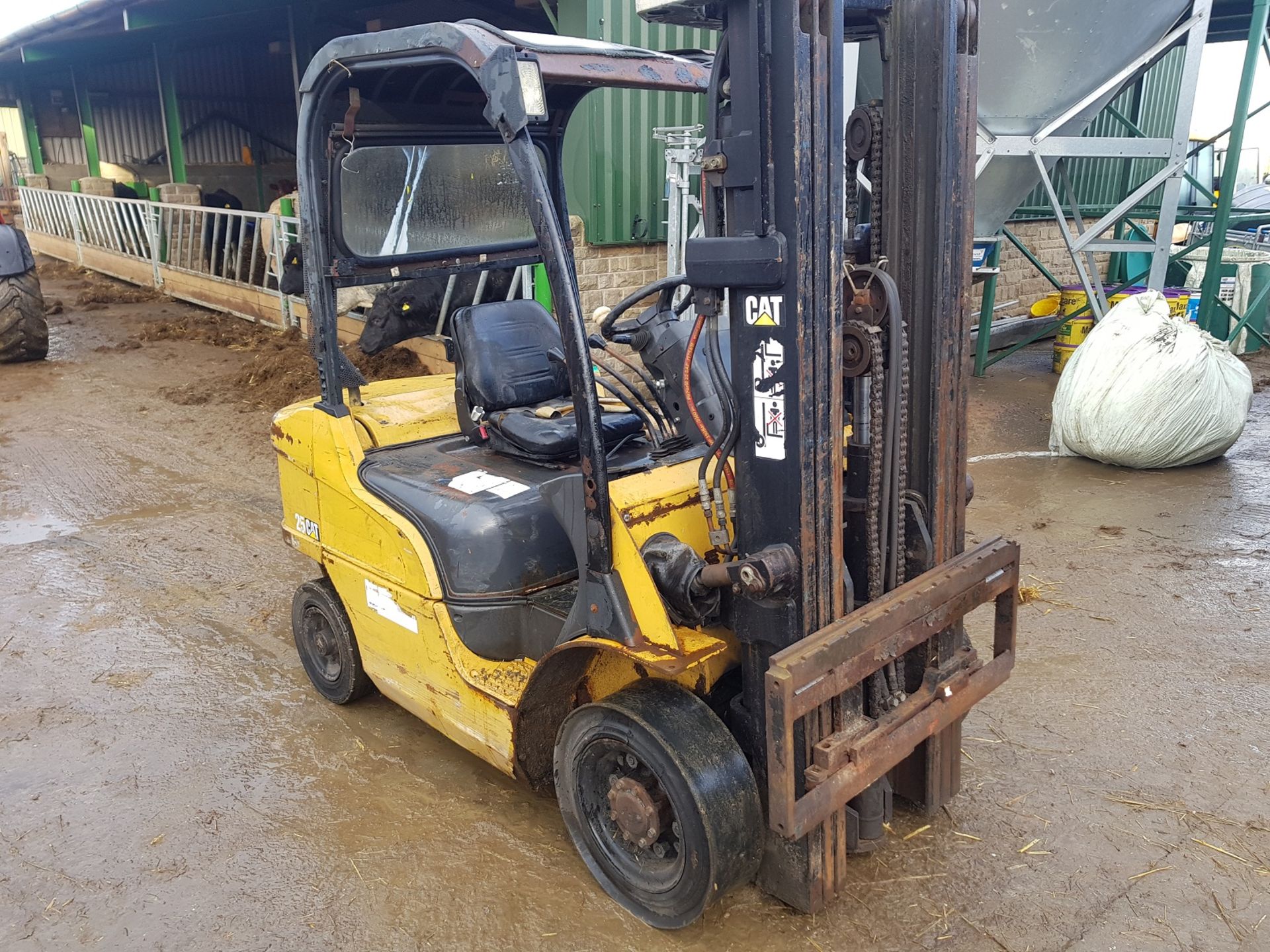 2007 CATERPILLAR DP25N 2.5 TONNE DIESEL FORKLIFT, NO SIDE SHIFT, LOW MAST *PLUS VAT*