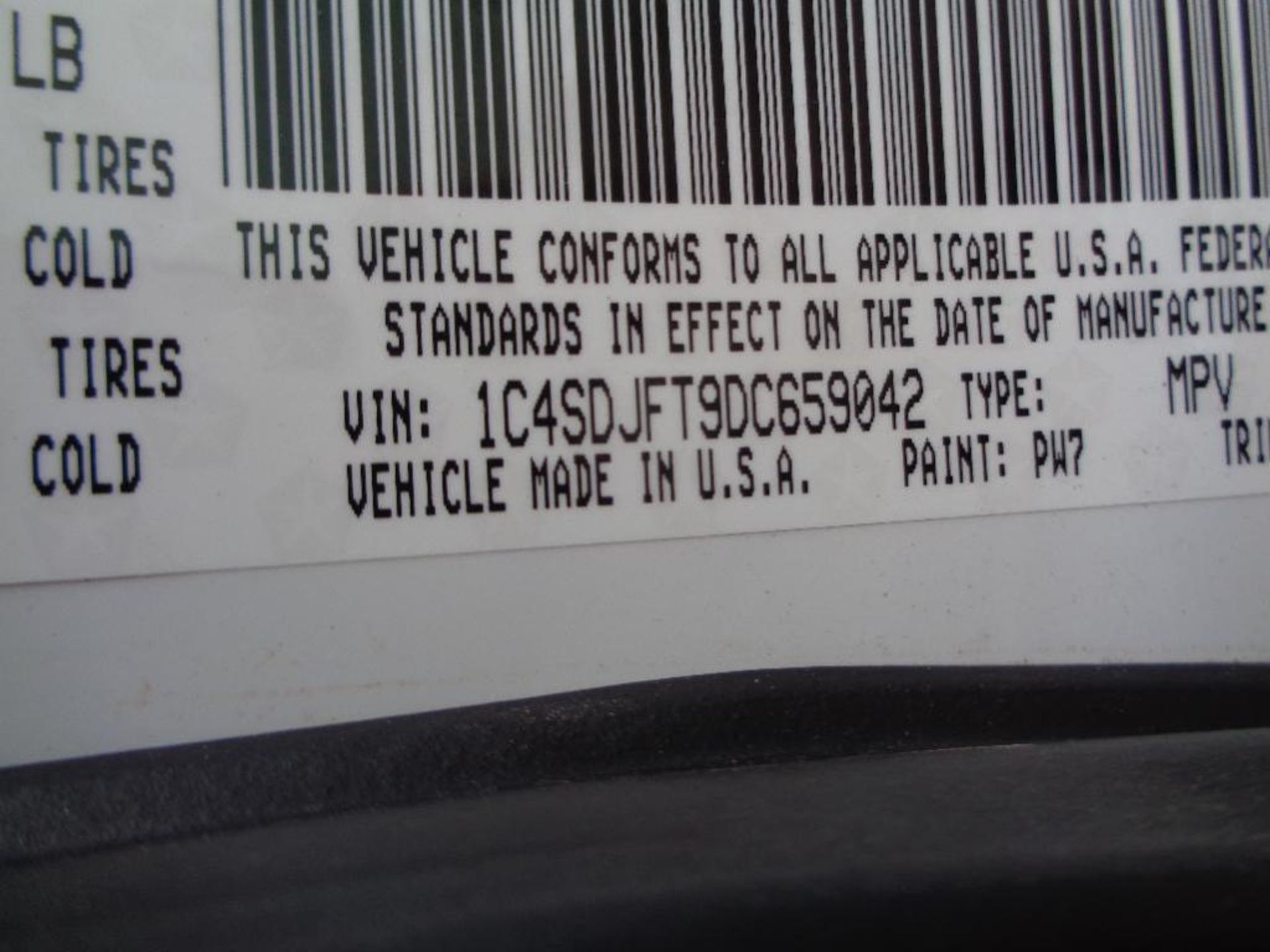 2013 Dodge Durango 4x4, s/n 1c4sdjft9dc659042, 5.7 L, V8 Eng, Auto Trans, Odometer reads 120942 - Image 4 of 10