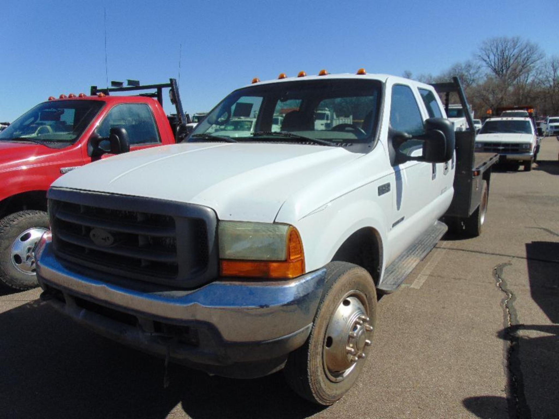 2001 Ford F450 Crewcab Flatbed s/n 1fdxw46f81ec38467, 7.3 diesel eng, auto trans, od reads 265046