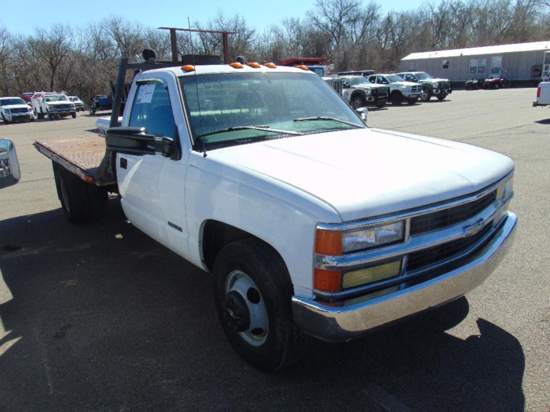 1997 Chevrolet 3500 Flatbed Truck s/n 1gbjc34j1vf018323, v8 eng, auto trans ,od reads 181092 miles - Image 4 of 6
