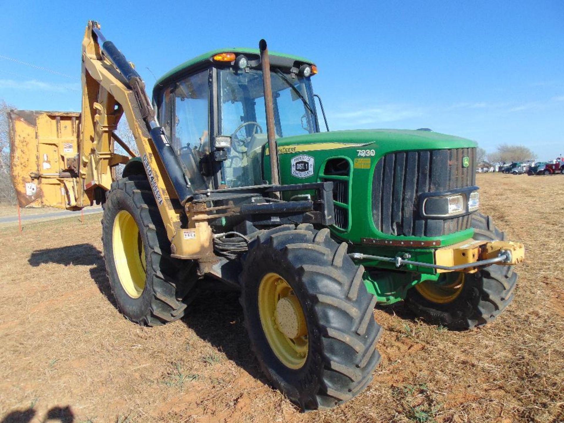 2010 John Deere 7230 Mowing Tractor, s/n h630625, cab, a/c, attached 2010 tiger side boom mower, - Image 3 of 10