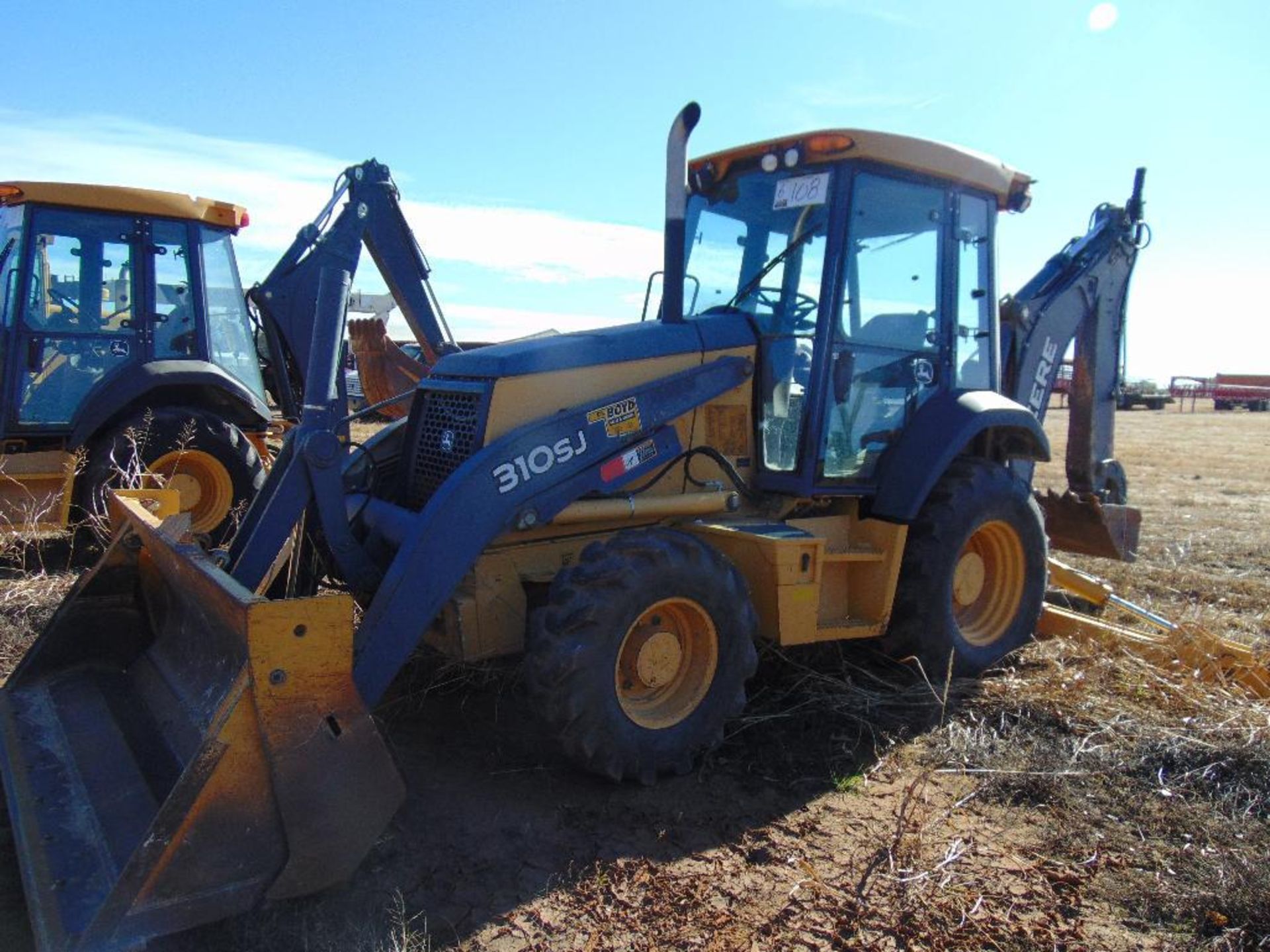 2008 John Deere 310SJ 4x4 Loader Backhoe, s/n 165468, clam bkt, cab, a/c, hour meter reads 4731